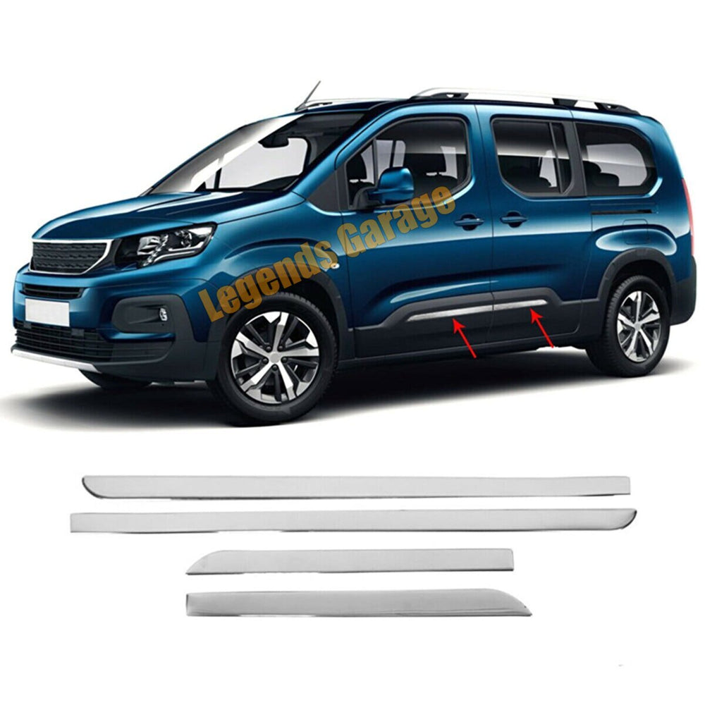 6PCS Chrome Front Grille Trim for Peugeot Rifter (2019+) – Tuning Ornament Upgrade Kit
