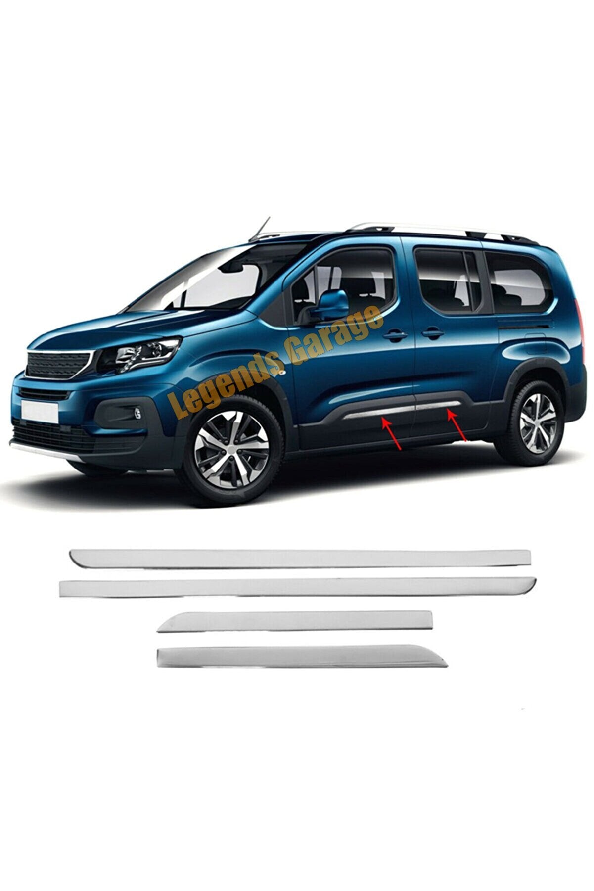 6PCS Chrome Front Grille Trim for Peugeot Rifter (2019+) – Tuning Ornament Upgrade Kit