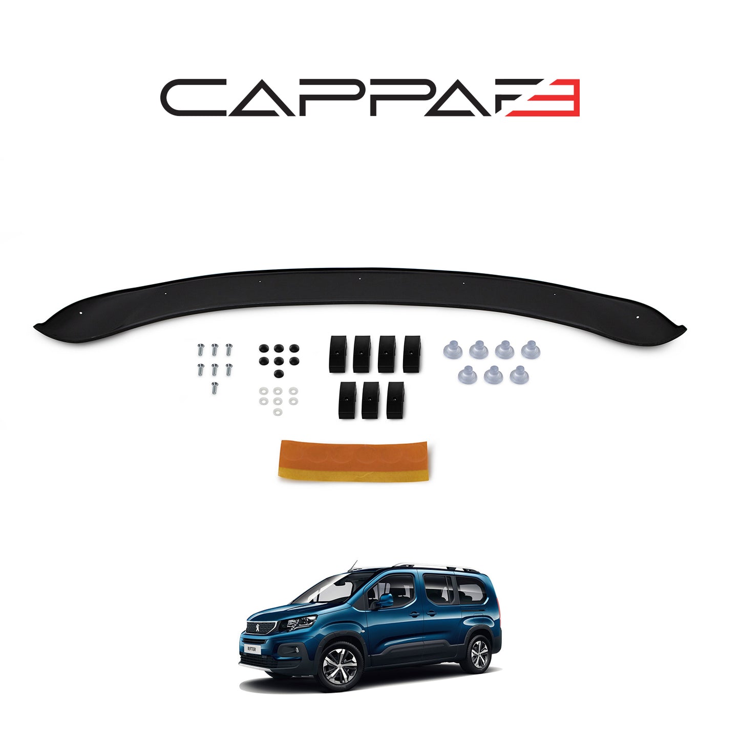 Front Hood Deflector for Peugeot Rifter (2019–2025) – Bug Shield Protection Spoiler Guard