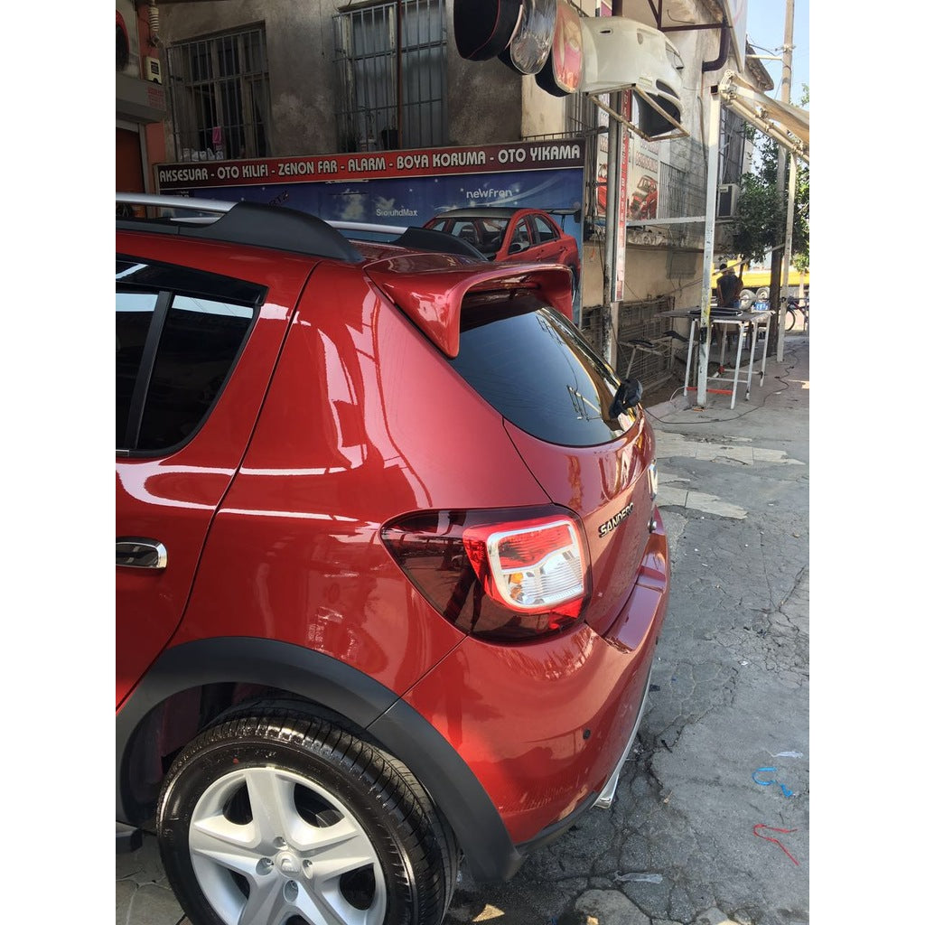 For Dacia Sandero Stepway 2013–2020 Rear Spoiler – Fiberglass | Unpainted & Unprimed | Ready for Custom Paint