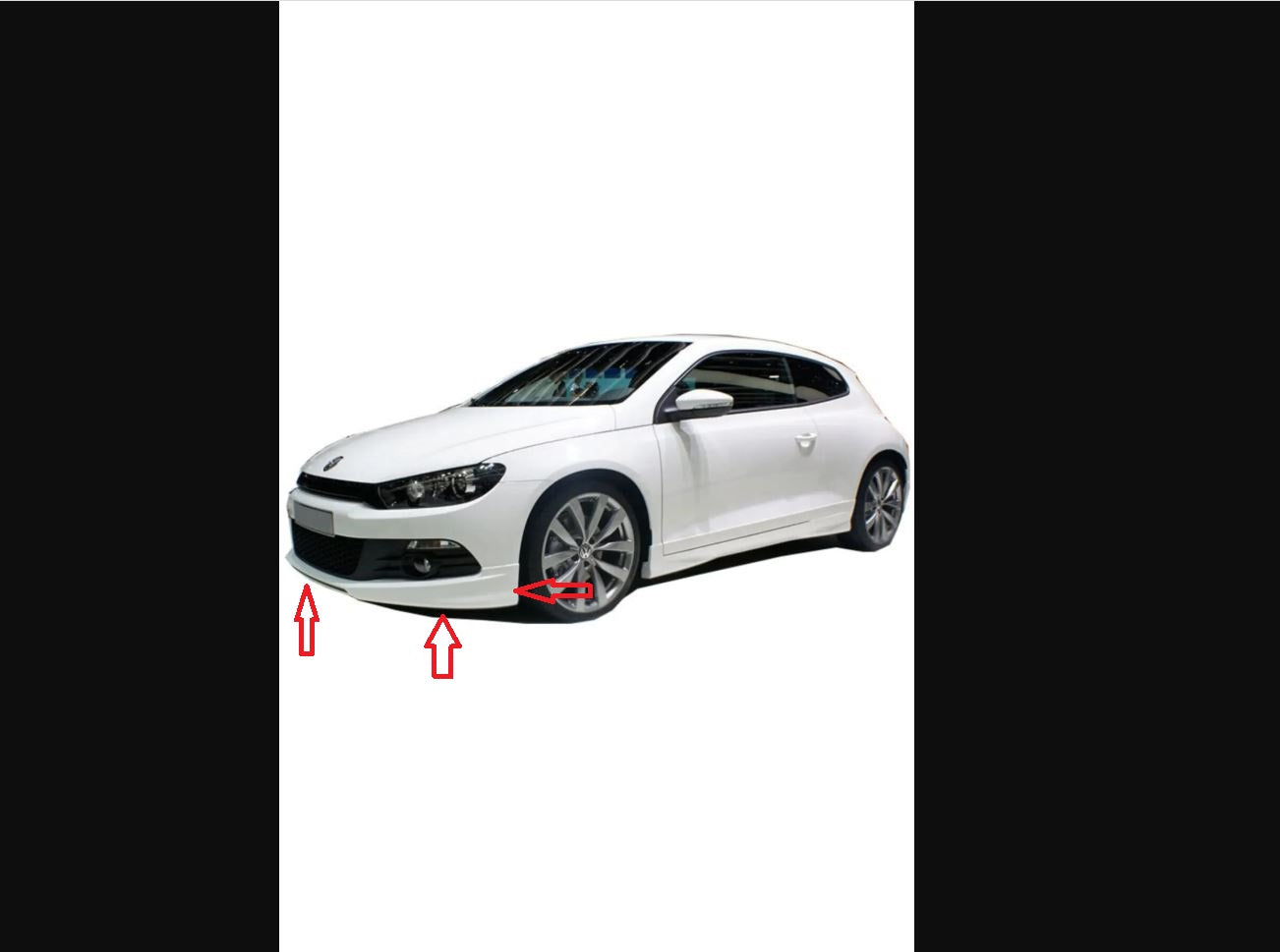 R-Line Front Bumper Insert for VW Volkswagen Scirocco (2009–2014 Non-Facelift) – Unpainted Plastic Lip Add-On | OEM Fit