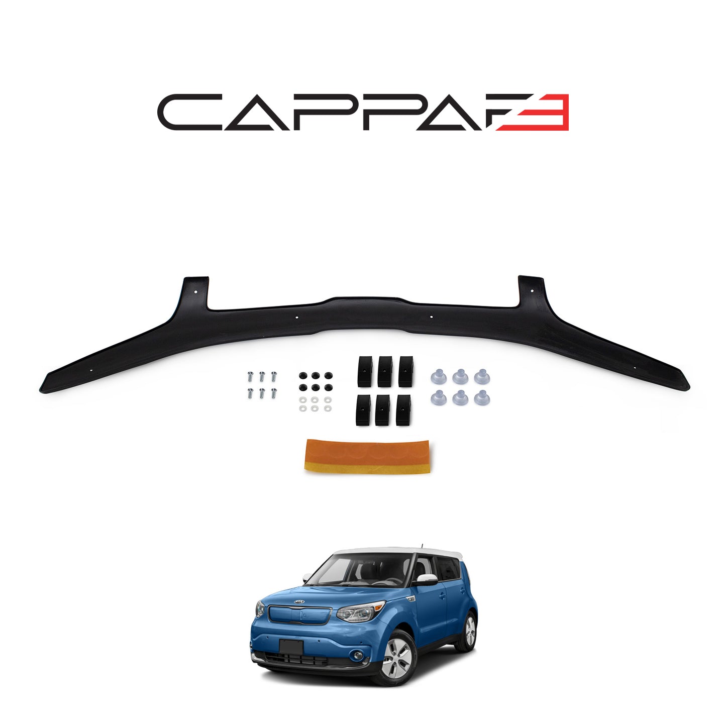 For Kia Soul 2015–2023 Front Hood Deflector – Glossy Bug Shield & Hood Protection Spoiler