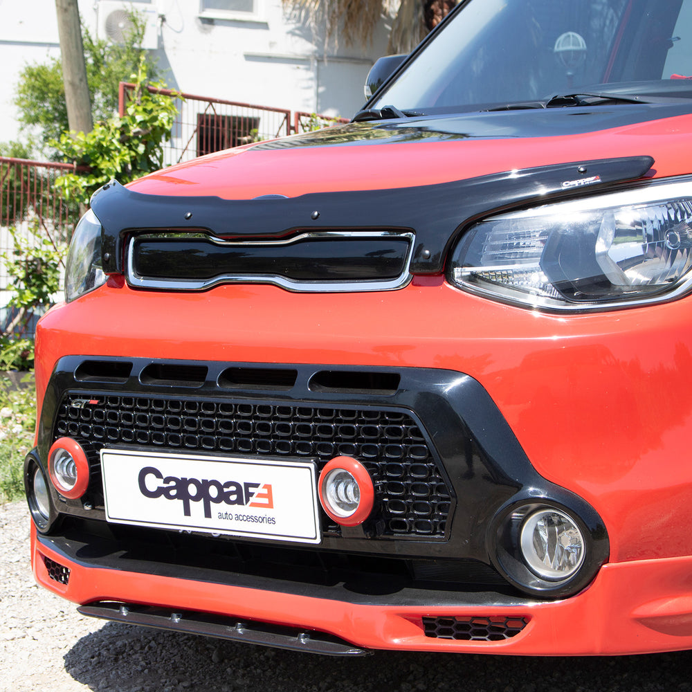 For Kia Soul 2015–2023 Front Hood Deflector – Glossy Bug Shield & Hood Protection Spoiler