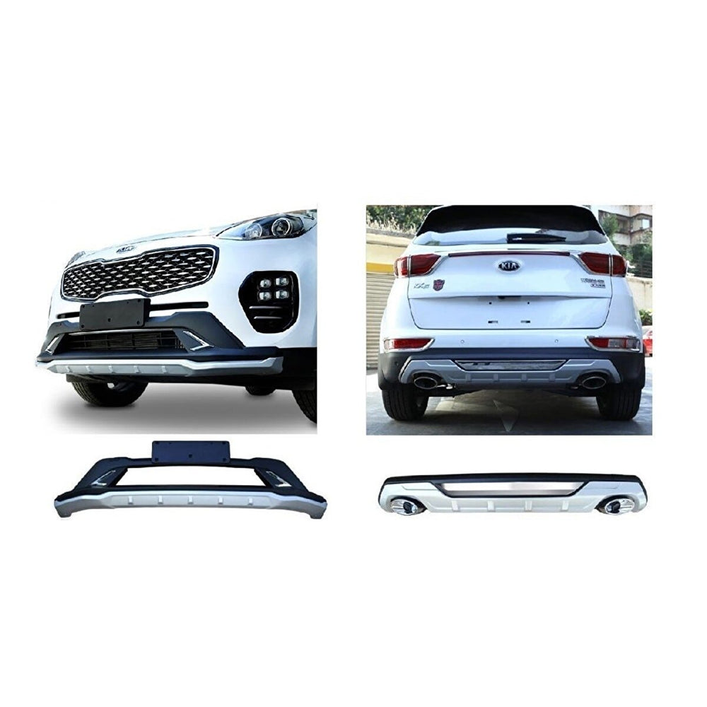 For Kia Sportage KX5 2016–2018 Front & Rear Protection Diffuser Set – Glossy Black Body Kit