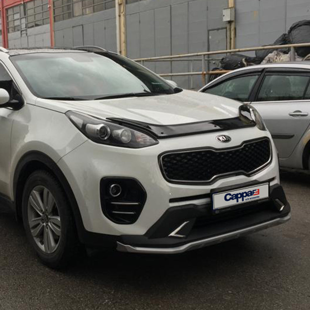 Kia Sportage 2016–2019 Front Hood Deflector – Glossy Black Bug Shield & Hood Protection Spoiler