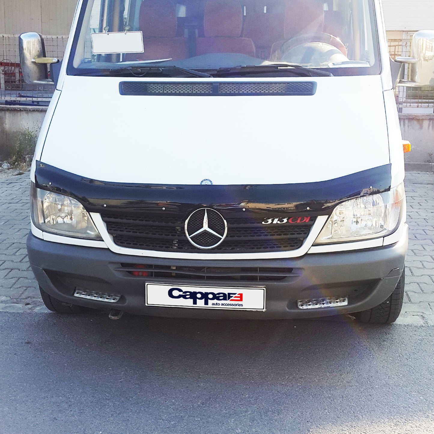 For Mercedes-Benz Sprinter W901 Front Hood Protection Spoiler (2000–2006) – Bug Shield Hood Deflector Guard