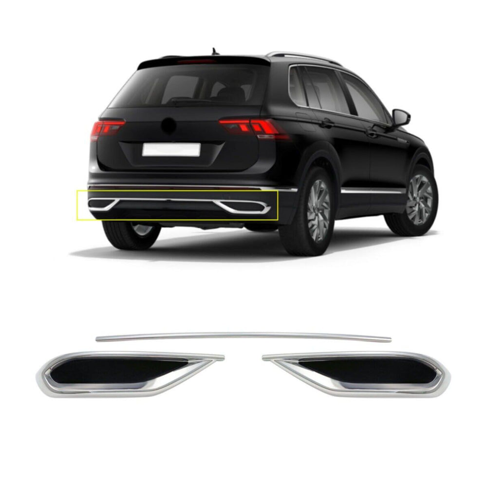 
                  
                    Chrome Exhaust Diffuser for VW Volkswagen Tiguan 2 (2020–2024) – Sporty Rear Upgrade
                  
                