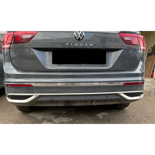 Chrome Exhaust Diffuser for VW Volkswagen Tiguan 2 (2020–2024) – Sporty Rear Upgrade