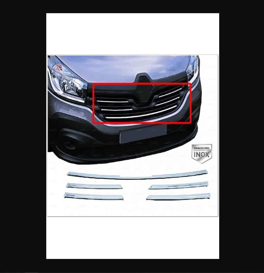 Renault Trafic Chrome Front Grille Set (5 Pieces) – Stainless Steel Upgrade 2014+