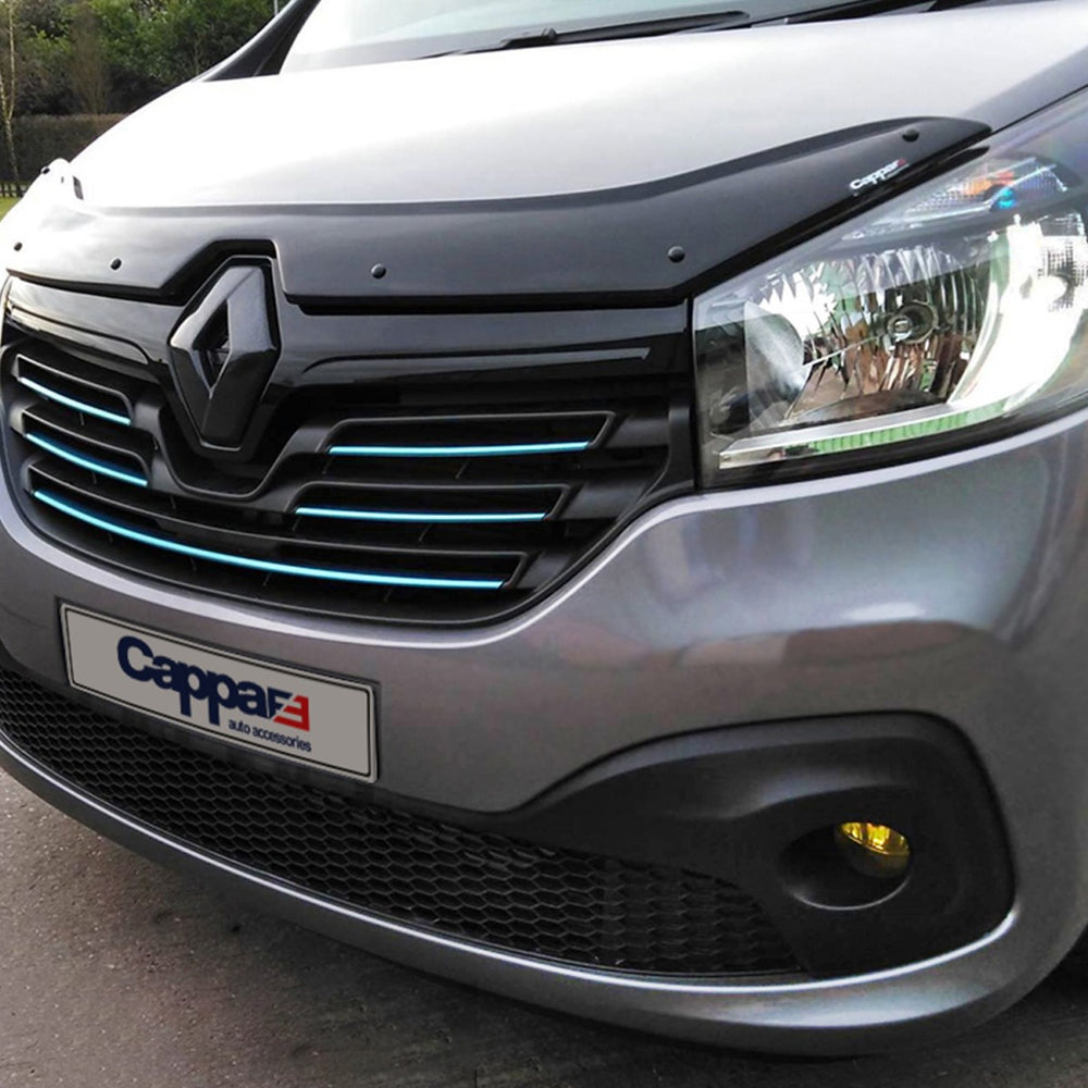 
                  
                    Glossy Black Front Hood Deflector for Renault Trafic (2001–2024) – Bug Shield & Spoiler Guard
                  
                