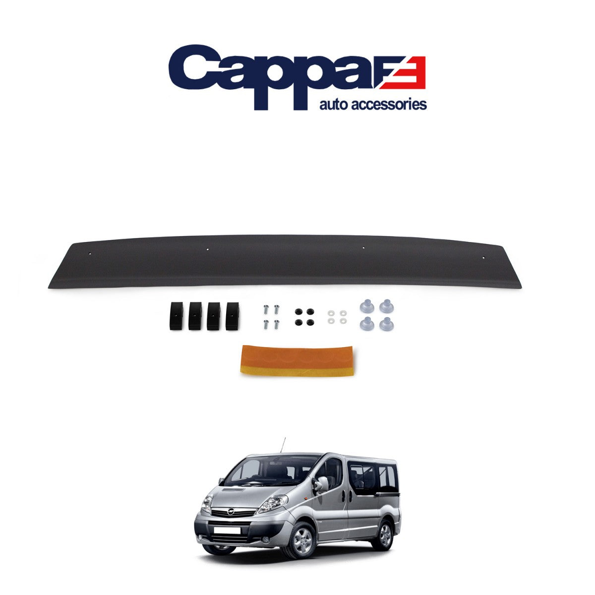 Glossy Black Front Hood Deflector for Renault Trafic (2001–2024) – Bug Shield & Spoiler Guard