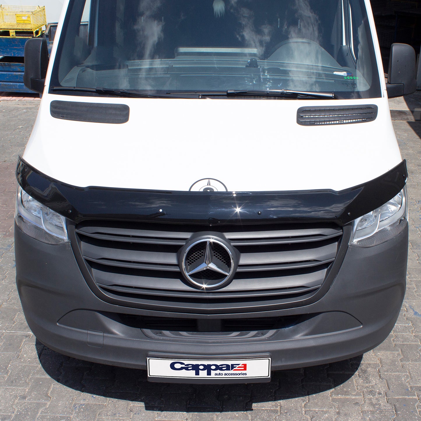 For Mercedes-Benz Sprinter W907 Front Hood Protection Spoiler (2018–2025) – Bug Shield Hood Deflector Guard